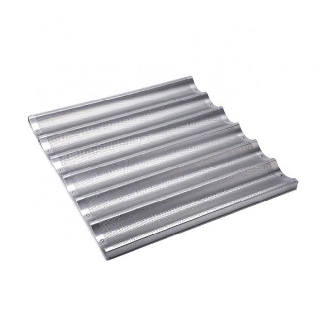 Rk Bakeware China-5 Loaf Glazed Welded Aluminum Baguette / French Bread Pan