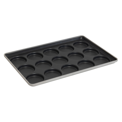 RK Bakeware Çin Yemek Servisi NSF 41005 Sırlı Alüminize Çelik 15 Kalıp Hamburger Çöreği Fırın Tepsisi Muffin Üst Tava