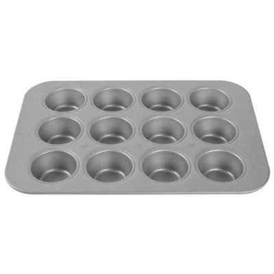 Rk Bakeware China-42754 12 Bardak Sırlı Alüminize Çelik Mini Taçlı Muffin Tavası / Cruffin Tavası / Cruffin Tepsisi