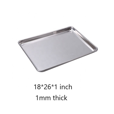 26*18 inç 1 mm kalınlığında dikdörtgen tel-in-the-rim tepsisi alüminyum alaşım pişirme tepsisi tel-in-the-rim fırın tepsisi düz metal pişirme tepsisi