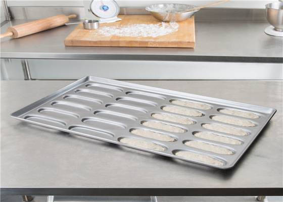 RK Bakeware China Foodservice NSF 24 Kalıp Alüminyum Cupcake Tepsileri / Alüminyumlu Çelik Ticari Hot Dog Bun Pan