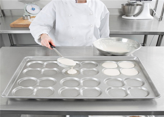 RK Bakeware China Foodservice NSF 24 Kalıp Alüminyumlu Çelik Klüp Hamburger Bun Tepsisi Muffin Top / Cookie Pan