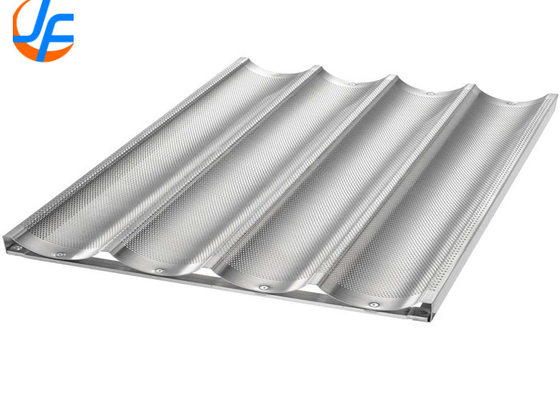 RK Bakeware China Foodservice NSF 16 Gague Alüminyum Ekmek Tencereleri Uni Lock Alüminyumlu Çelik Baguette / Fransız Ekmek Tenceresi