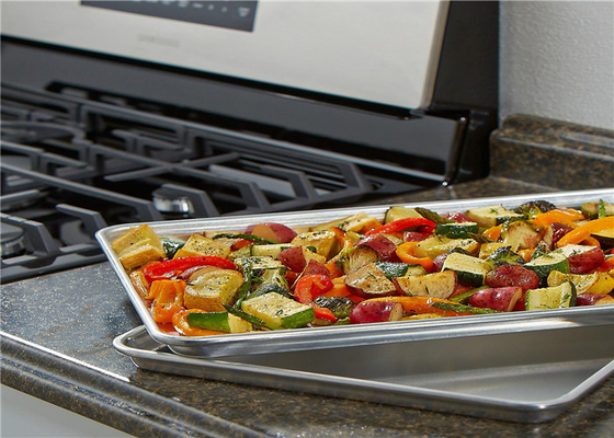 RK Bakeware Çin Ticari Alüminyum Pişirme Tepsisi Kurabiye Yaprak Jelly Roll Pan Tam Boyut Yarım Boyut Çeyreği Yaprak Pan