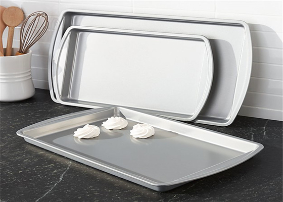 RK Bakeware Çin Alüminyum Pişirme Tepsisi Ticari Alüminyum Yuvarlak Köşe Yaprak Taşı