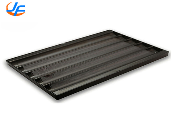 RK Bakeware China Foodservice 5 Satır Alüminyum Yapışkansız Perforasyonlu Baguette Tepsisi