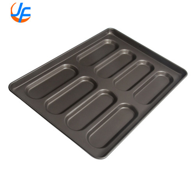 RK Bakeware China Foodservice Ticari Silikon Camlı Hot Dog Bun Pan Tote Fırıncılık için