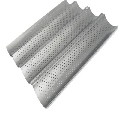 RK Bakeware China Foodservice NSF Alüminyum 3 Çukurlu Fransız Ekmek Baguette Pişirme Tepsileri