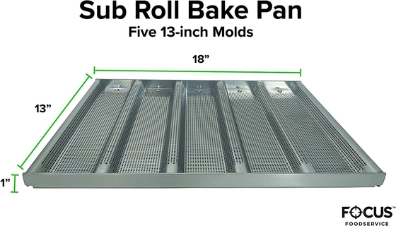 RK Bakeware China Foodservice NSF Ticari Bakeware 5 Sayım 3 Inch Sub Sandviç Roll Pan Baking Tray
