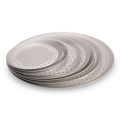 Rk Bakeware Pizza Hut için Çin-Sert Anodlu Perforated Thin Crust Pizza Pan