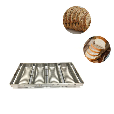 Rk Bakeware China- 6 kayışlı camlanmış alüminize çelik kalıp PARA Tostada Ekmek Taşı / Sandviç Kutusu / Pullman Ekmek Taşı / Sub Sandviç Roll Taşı
