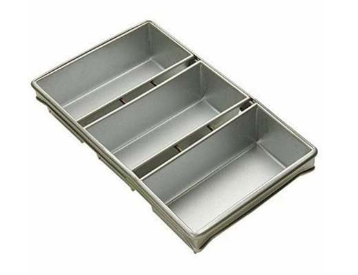 Rk Bakeware China-Foodservice 904935 Ticari Bakeware 12.25 in. X 4.5 in. 3 Şeritli Ekmek Tenceresi