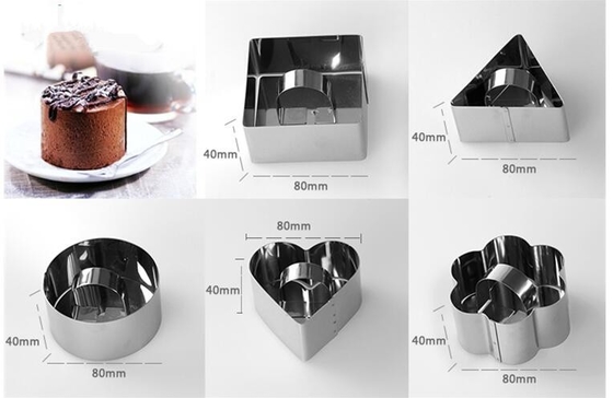 RK Bakeware China Foodservice NSF Mini Cooking Flower Cake Baking için teneke kalıplar, Komik SS Pasty Cake Ring