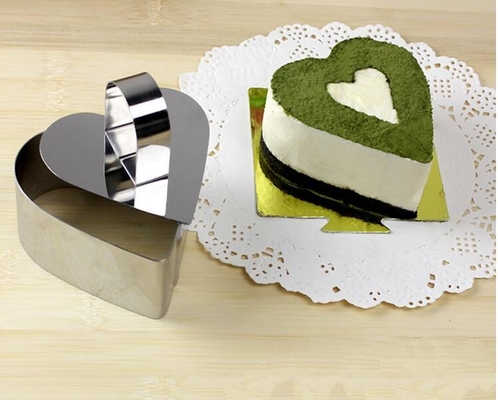 RK Bakeware China Foodservice NSF Paslanmaz Çelik Kalp Şekli Mousse Ring Mold Lamy Peynir Pasta Kalıp