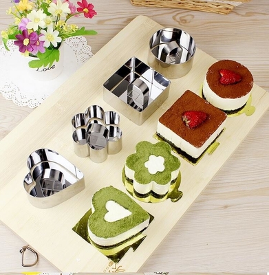 RK Bakeware China Foodservice NSF Paslanmaz Çelik Kalp Şekli Mousse Ring Mold Lamy Peynir Pasta Kalıp