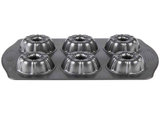 RK Bakeware China Foodservice NSF Paslanmaz Çelik Pasta Kalıbı Fluted Mini Bundt Cake Pan