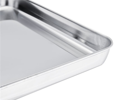 RK Bakeware China Foodservice NSF Dikdörtgen Paslanmaz Çelik Pişirme Tepsisi Pizza Kurabiye Ekmek Pişirme Tepsisi