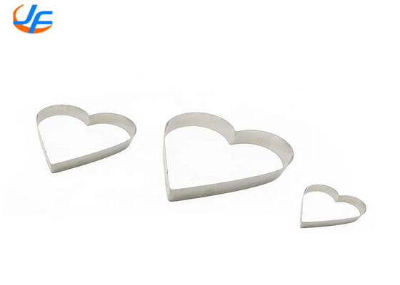 RK Bakeware China Foodservice NSF Heart Shape Cake Pişirme kalıbı, Paslanmaz Çelik Kalp Kalp Kalıp Mousse Cake Rings