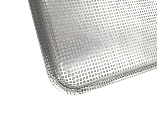 26 x 18 inç 1.2mm delikli metal tepsisi delikli düz fırın yapraklı delikli alüminyum yapraklı tel-in-the-rim yaprak tepsisi
