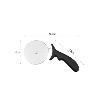 10cm Paslanmaz Çelik 430 Pizza Tekerleği Kesicisi Pp Talimiyle Yuvarlak Plastik Kesicisi Sunucu