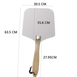 12&quot;*14&quot;*25'' Bandejas De Pasapalos De Piedra Alüminyum Metal Pizza Kabuk Katlanabilir Ahşap Yakalama Katlanabilir Pizza Kağıdı