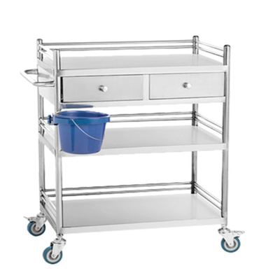 RK Bakeware China Medical Hospital Dressing Stainless Steel Trolley Çekmecelerle cerrahi trolley