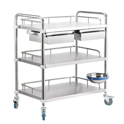 RK Bakeware China Medical Hospital Dressing Stainless Steel Trolley Çekmecelerle cerrahi trolley