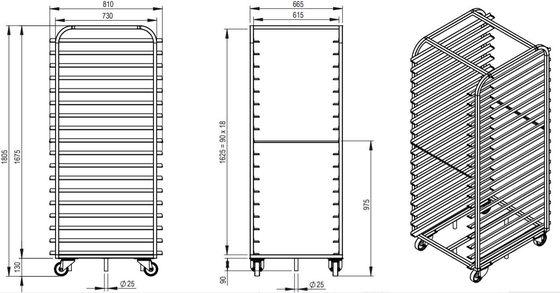 Rk Bakeware Çin- Paslanmaz Çelik Rulo 800X600 Revent Rack Fırın için Fırın Rack