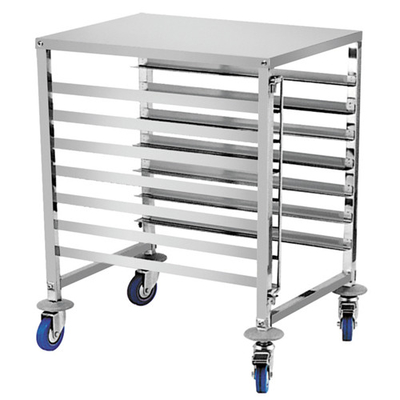 RK Bakeware China-6 Pan End Load Undercounter Yukarı Yaprak / Yan Kanallarla Bun Pan Rack